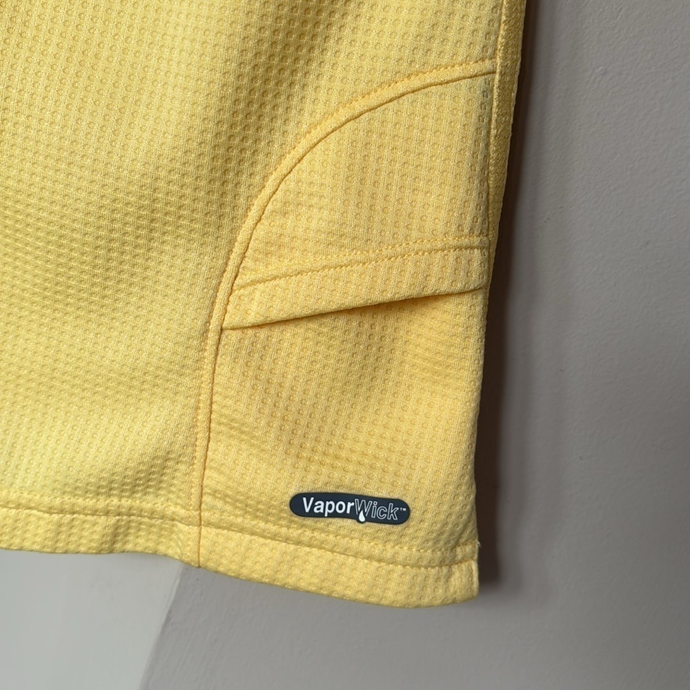 The North Face Vapor Wick Yellow Quarter Zip Short Sleeved Polo Top Golf Shirt - Picture 12 of 14